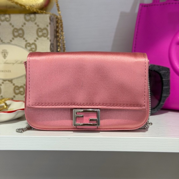 Fendi Handbags - Pink Fendi Nano Baguette Rare Satin